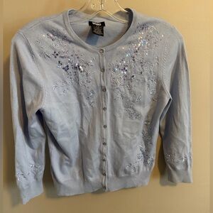 S/P tōgo Lavender Beaded Floral Vintage Y2K Cardigan Size S. Embroidered sequin